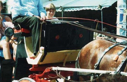 Grandfather taking tourists around the city